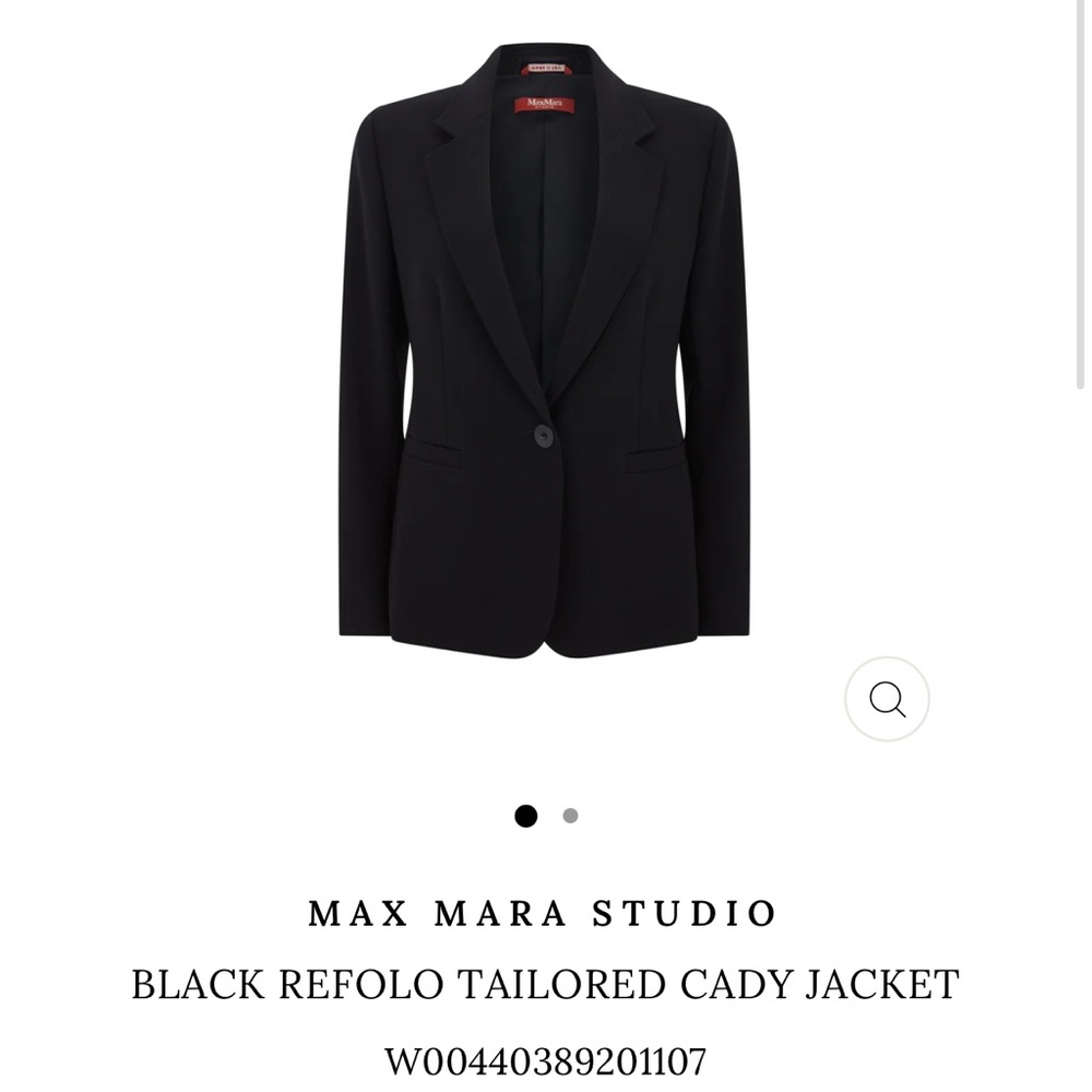 MAX MARA studio size 6 black refolo tailored caddy jacket women’s MAXMARA